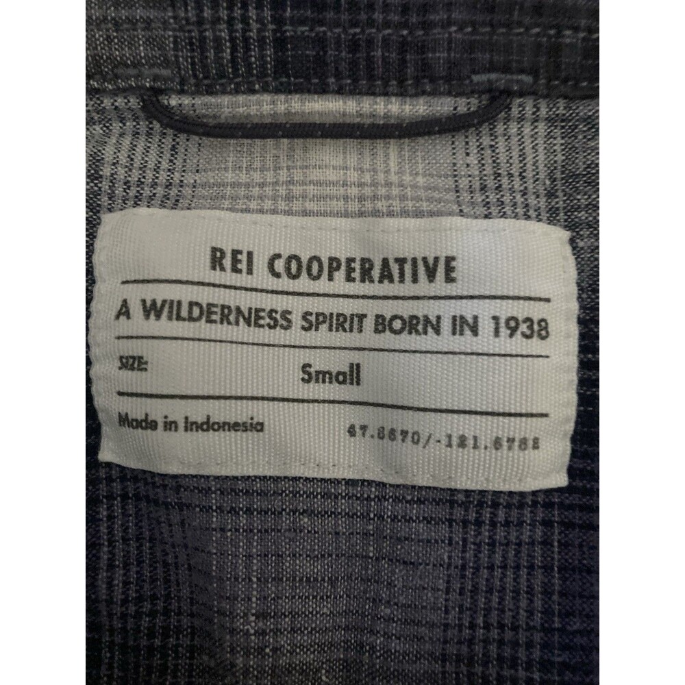 REI CO OP Shirt Women Small Hemp Blend Blue Plaid Button Up Long Sleeve Outdoors - Picture 6 of 10